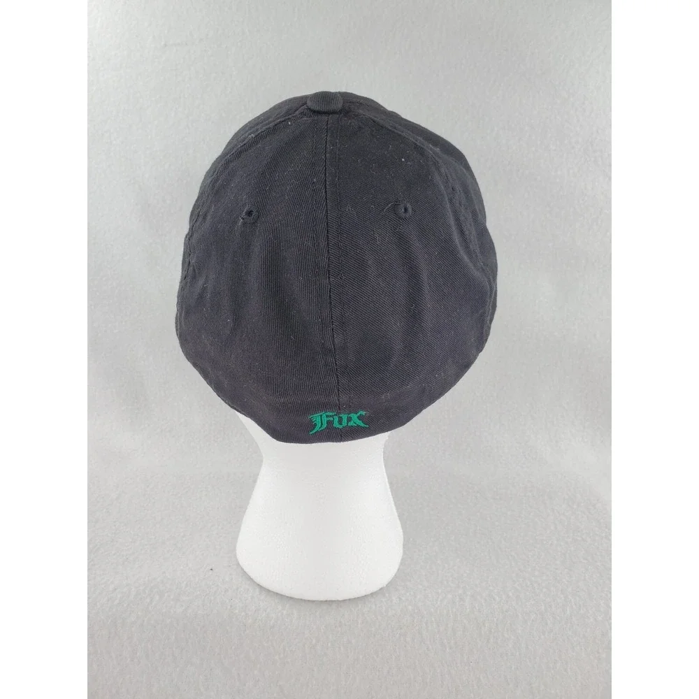 Fox Racing Hat Cap Mens Black Teal Flexfit 210 Fitted 6-7/8 7-1/4 Flat Brim